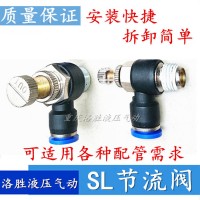氣動氣管快速接頭可調速節流閥SL6-01插管SL8-02/10-03/12-04