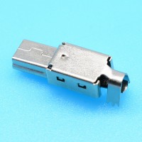 紐系MINI5P公頭 USB插頭三件式 mini5P連接器/ 5Pin公頭 前五后四 耐高溫帶線夾