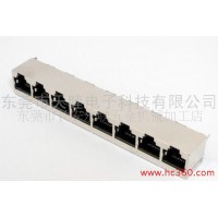 供應廣東省**制造商大量生產RJ45屏蔽聯體網絡插座連接器 提供2x8網絡插座