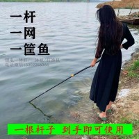 18電加強型一體桿,3.8米鋰電一體桿抄網