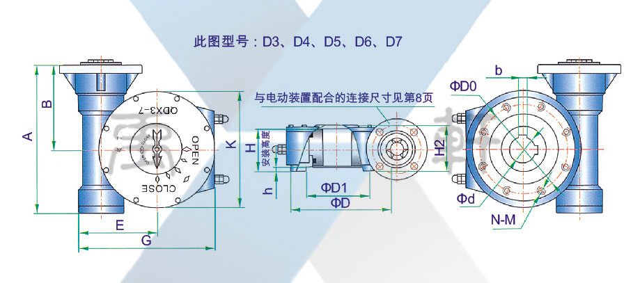 QDX3-D6電動蝸輪箱(圖1) QDX3-D6電動蝸輪箱(圖1)