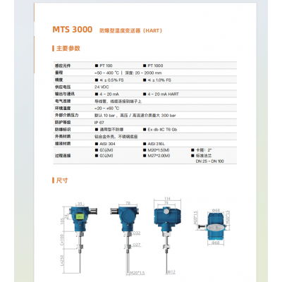 SynesWelt MTS3000防爆型溫度變送器